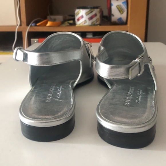 BURBERRY Cheltown Metallic-Leather Slingback Loafers - Picture 8 of 11